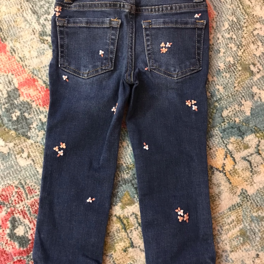 Embroidered Floral Toddler Denim Jeans - Picture 2 of 4